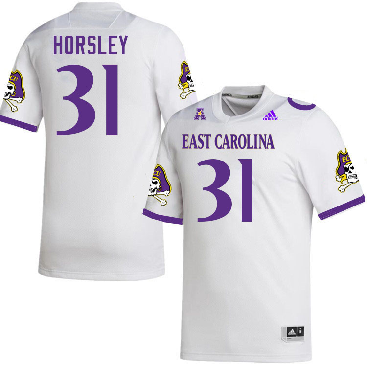 #31 Derrion Horsley East Carolina Pirates College Football Jersey Stitched-White